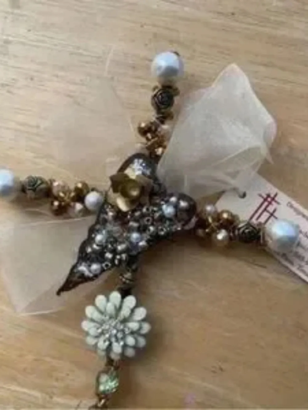 Handmade Beaded Nail Hanging Cross